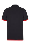 WEEKENDER PIQUE CONTRAST POLO SHIRT - BLACK / RED