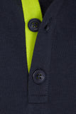 WEEKENDER PIQUE CONTRAST POLO SHIRT - NAVY / LIME