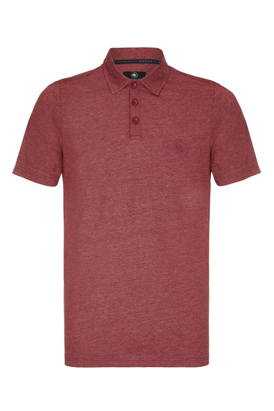 COUNTRY JERSEY MARL POLO SHIRT - BURGUNDY